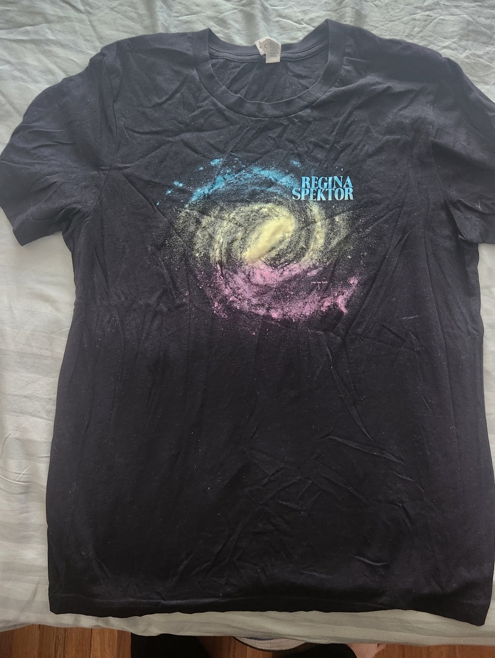 Regina Spektor Galaxy Graphic Tee - Black with Blue, Yellow, Pink Print